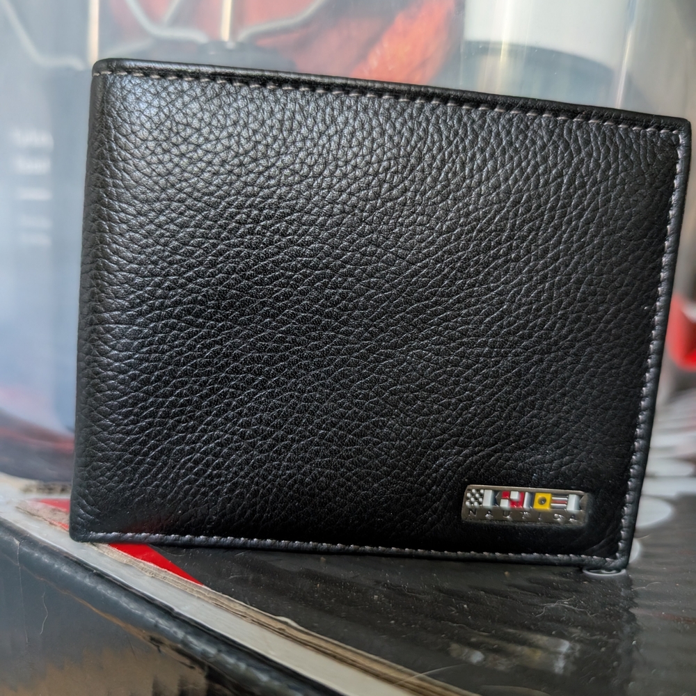 Nautica Black Pebbled Leather Wallet